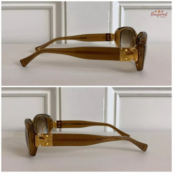 Authentic LOUIS VUITTON Gold Speckling Acetate Frame Soupcon Sunglasses - Z0003W - Picture 6 of 14